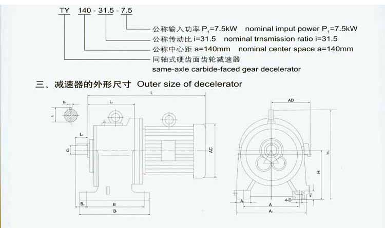 TY系列同軸式硬齒面齒輪減速器