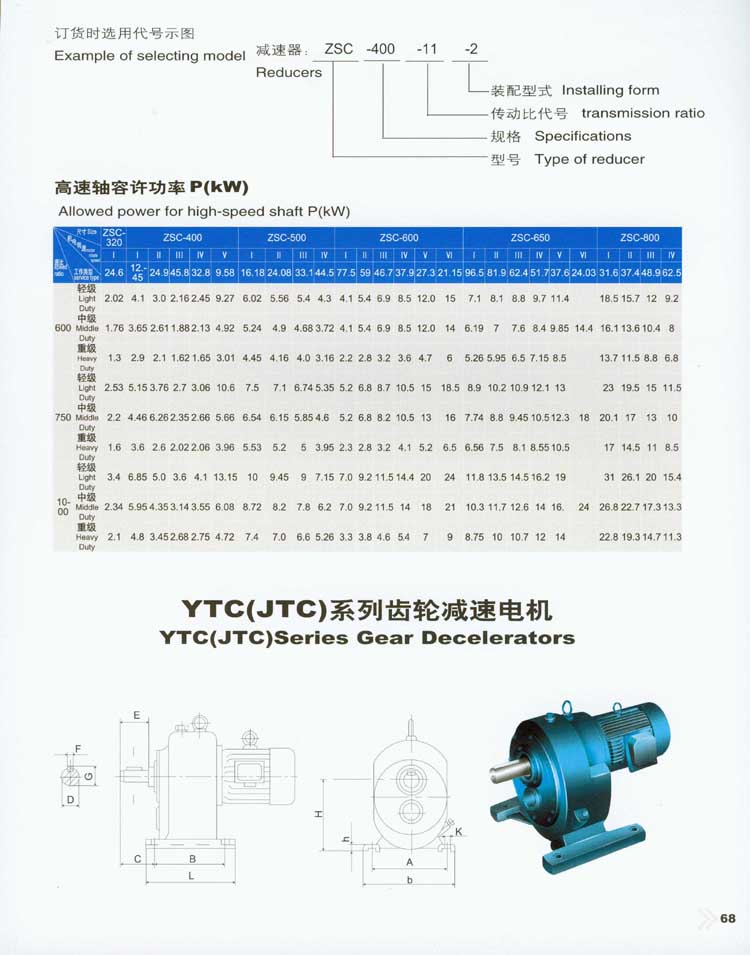 YTC(JTC)系列齒輪減速電機