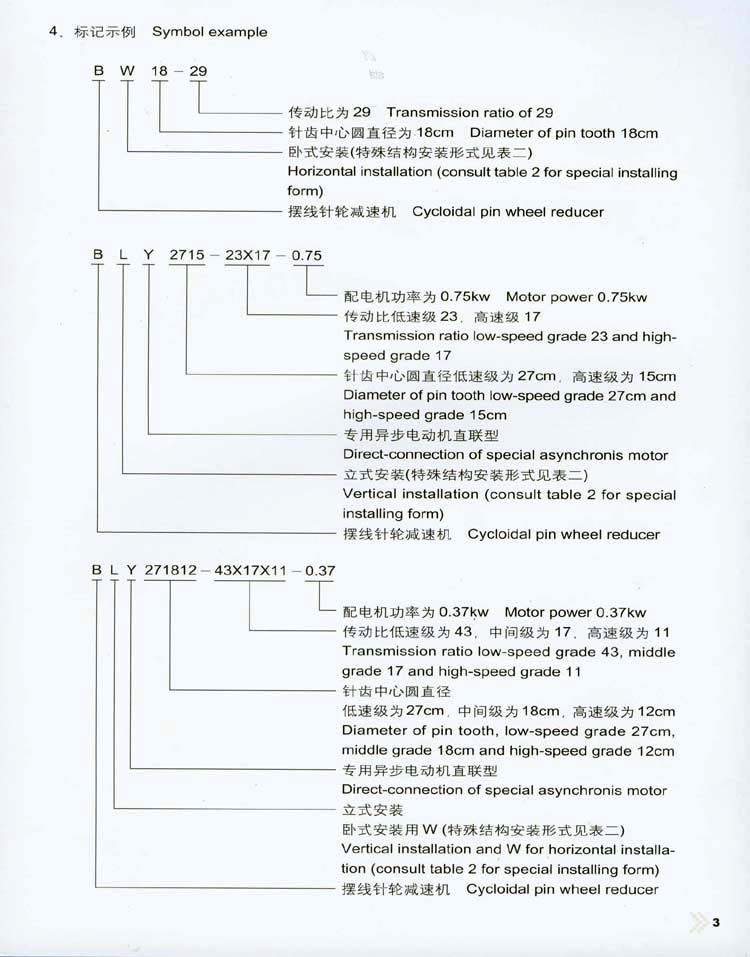 擺線針輪減速機特點、型号、規格