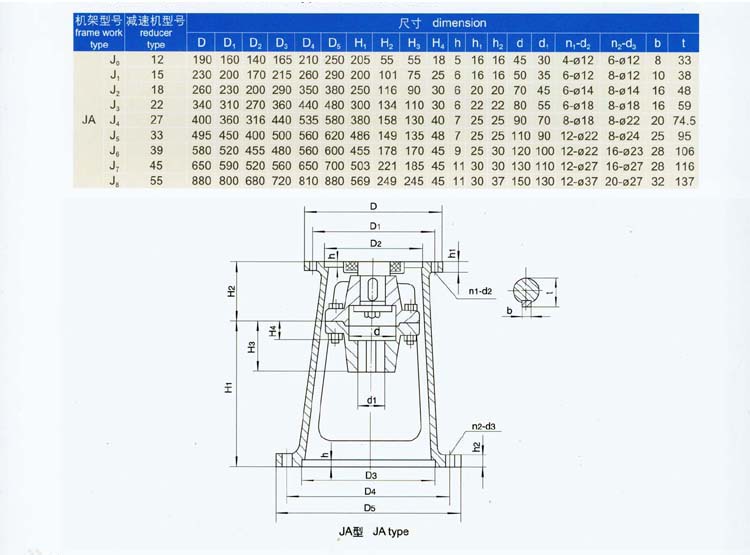 立式擺線針輪減速機配套機架